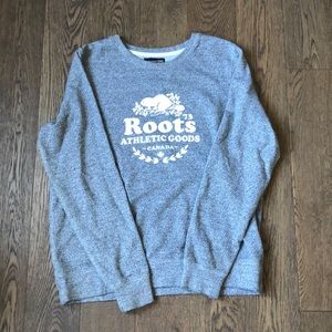 Roots Gray Crewneck Sweatshirt with White Logo